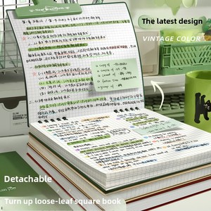 2024 di successo in stile retrò quadratino rimovibile libro a fogli mobili scuola media scuola media A3 taglie A5 irritante per le mani - Product Image 3