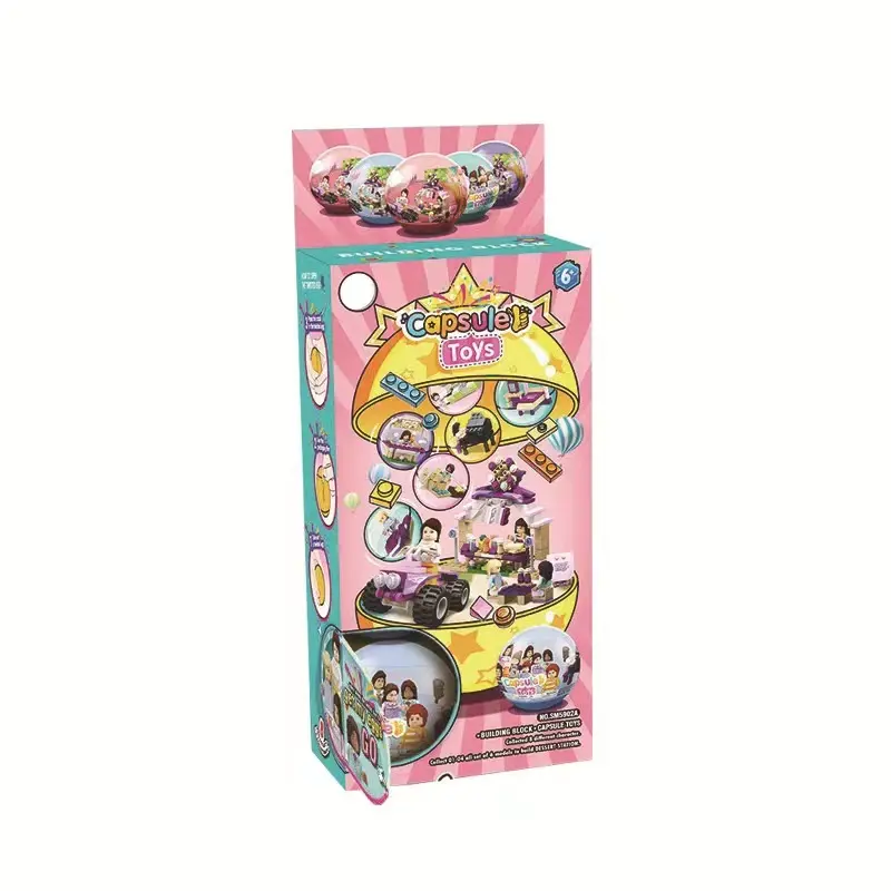 Nuovo design assemblaggio educativo di piccole particelle blocchi di costruzione twisted egg blind box holiday girls series giocattoli per bambini