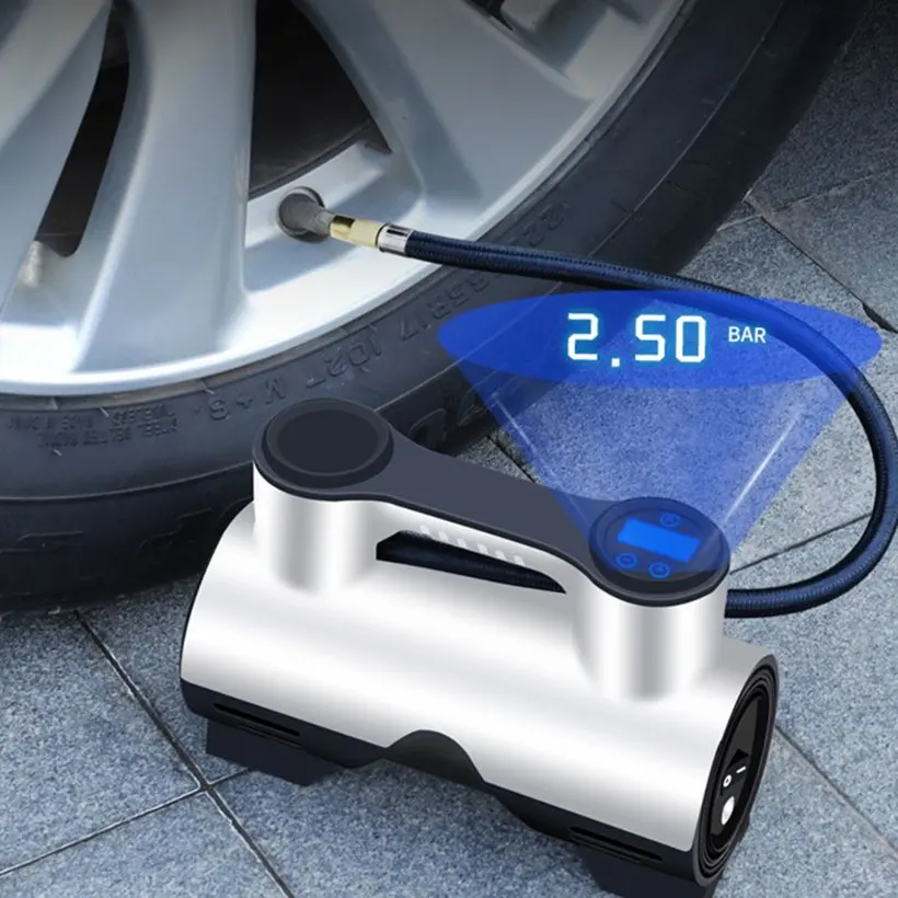 Taşınabilir araba kablosuz enflasyon lastik şişirme hava Mini lastikler kompresör elektrik hava pompası