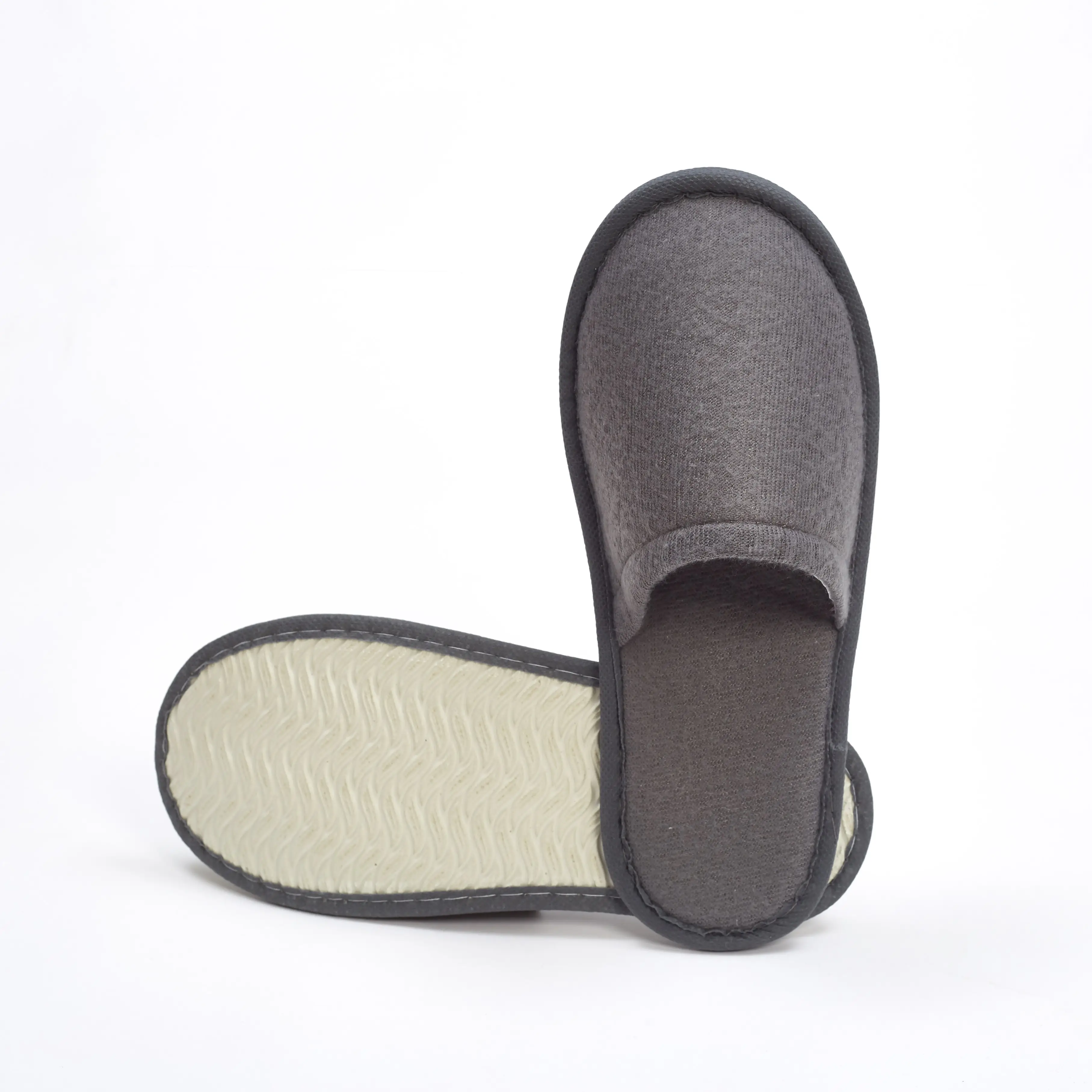 Cheap Custom Beauty Cloth Spa Black Slippers Unisex Breathable Non-slip Closed Toe Disposable Hotel Room Slipper
