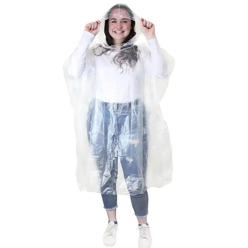 Hot saledisposable Áo Mưa Ngoài trời Đi Bộ Đường Dài Leo Núi Du lịch dày dành cho người lớn trong suốt Poncho siêu nhẹ nam giới và phụ nữ phổ quát