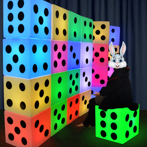 Tùy Chỉnh <span class=keywords><strong>LED</strong></span> Light Up Nội Thất Cube Seat Nhựa Glow Cube <span class=keywords><strong>Dice</strong></span> Phân - Product Image 5