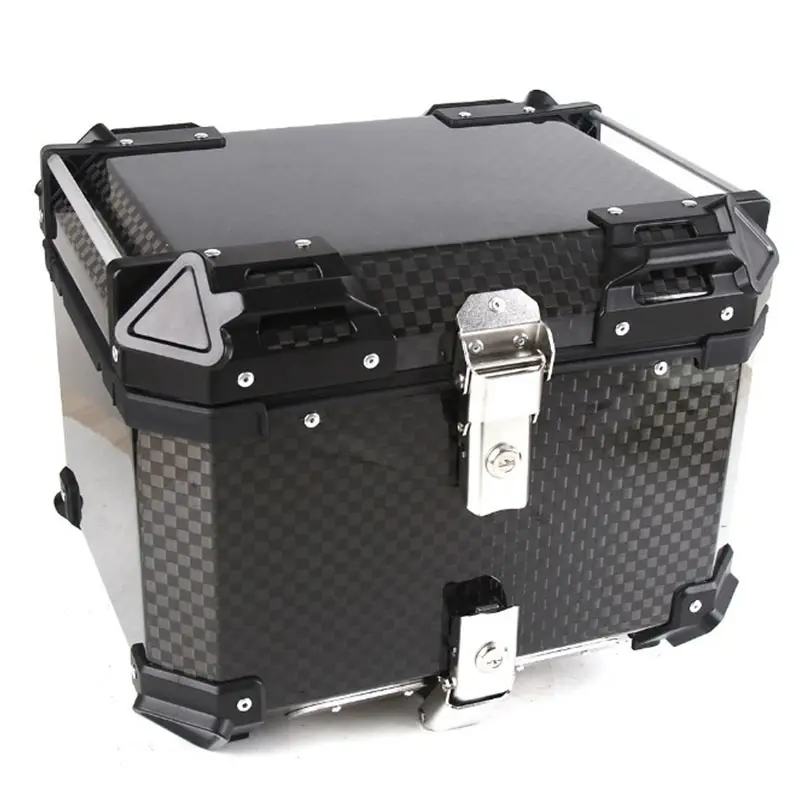 Caja de fibra de carbono para almacenamiento de equipaje trasero de motocicleta, caja para casco, caja de equipaje impermeable