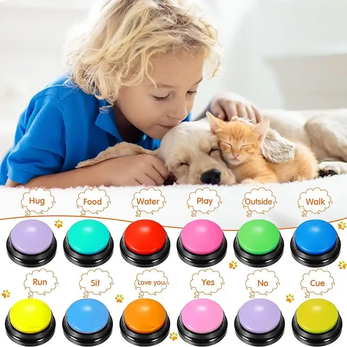 Boutons de communication personnalisés pour chien, enregistreur vocal enregistrable, buzzers d'entraînement pour animaux de compagnie, module de son