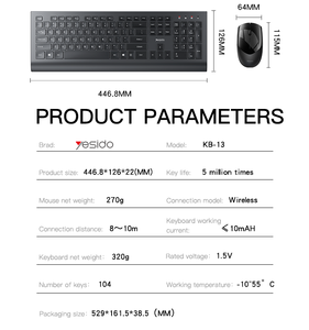 High Quality 2.4g <strong>Wireless</strong> <strong>Keyboard</strong> and <strong>Mouse</strong> Set Usb Ergonomics Smart Chip Mute <strong>Keyboard</strong> <strong>Mouse</strong> <strong>Combo</strong> - Product Image 5