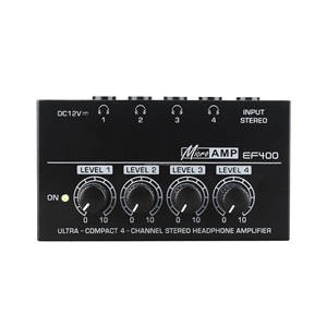 Clavax CLMC-EF400 <strong>1</strong>/<strong>4</strong> Inch <strong>1</strong>-Channel <strong>Input</strong> <strong>4</strong>-Channel <strong>Output</strong> Amplifiers Electric Professional Headphone Amplifiers