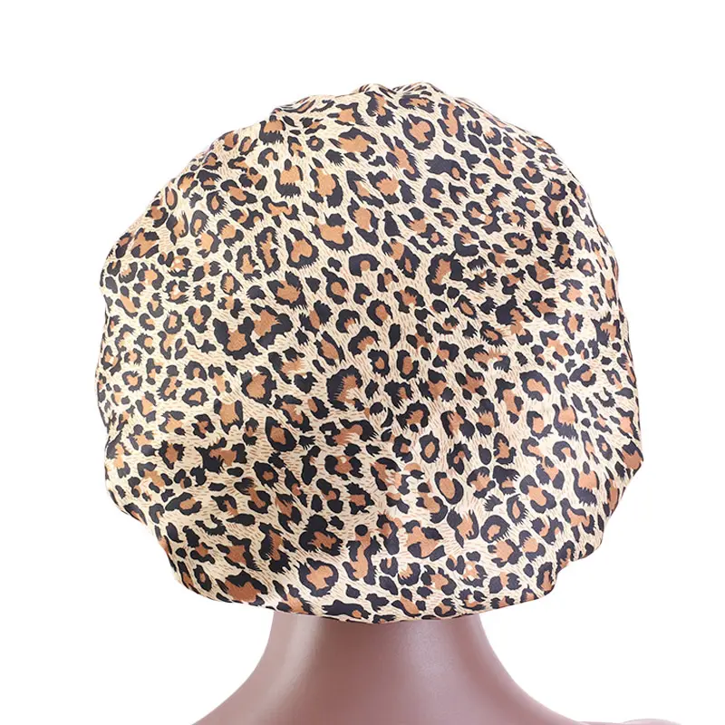 SAIJE  High Quality Double Layer Fashion Floral Print Chemo Hat Elastic Ladies  Headwrap Hair Turban Towel