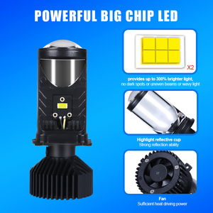 Özelleştirme mevcut Y6D H4 LED ampul 70W 14000LM bi led projektör lens IP68 su geçirmez harici sürücü led ışık araba için - Product Image 5