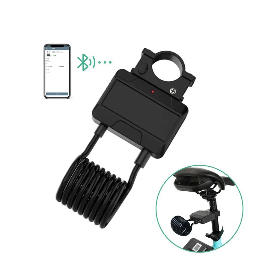 Omni controllo App IP66 impermeabile personalizzato ricarica USB ciclo dente blu bicicletta intelligente bicicletta personale cavo d'acciaio blocco catena