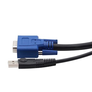 Cable de interruptor KVM de bus serie universal de 1,5 m Monitor Cable adaptador VGA SVGA estándar de 15 pines 2 en 1 serie universal - Product Image 1