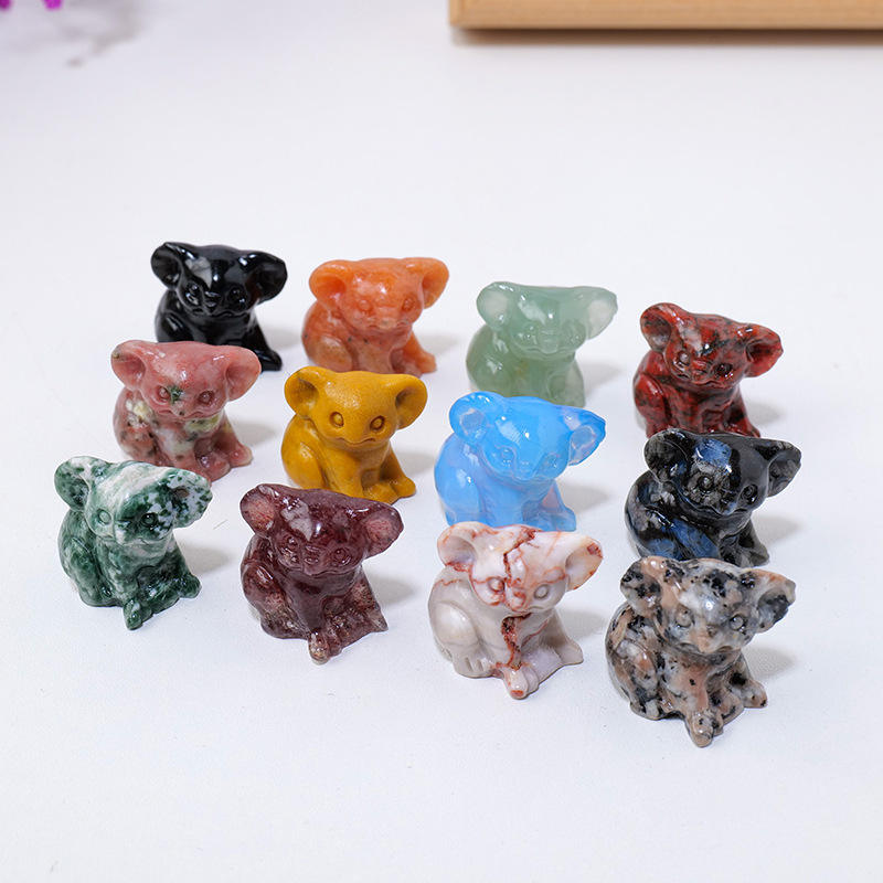 Gemstone koala animal figurines