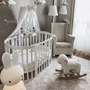 Baby Rocking Bed Multiple Functions Wooden Crib for Infants with Multiple Functions Newborn Child's Assembled Large Bed <strong>Cradle</strong>