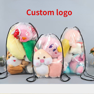 拉绳袋流行定制促销便宜透明Pvc拉绳背包袋透明塑料包 - Product Image 2