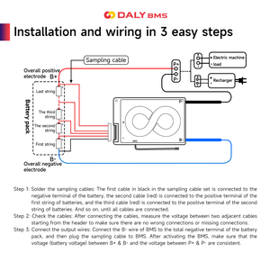 Daly LiFePO4 BMS 4S 8S 12S 16S 48V BMS สำหรับ LiFePO4ก้อนแบตเตอรี่12V แผงวงจร PCB ระบบจัดการแบตเตอรี่40A ใหม่ - Product Image 5