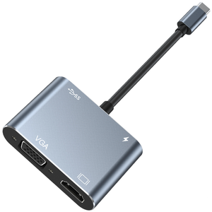 4合1 C型至USB 3.0 100W PD集线器适配器转换器1080p VGA多端口USB C集线器笔记本电脑电话适配器 - Product Image 2