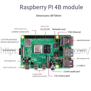 Raspberry Pi 4 Modell B 1GB 2GB 4GB 8GB RAM-Kit (Gehäuse lüfter 16GB SD-Karte Power Micro-Kabel oder Display) Raspberry Pi4-MODUL B Kit1,2