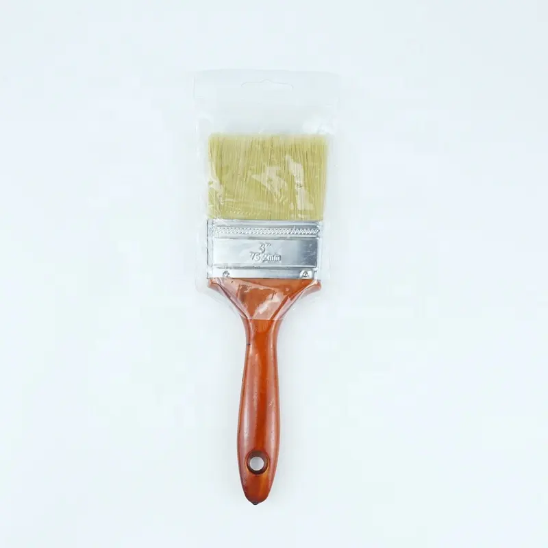 Wooden handle brush for paint custom paint brushes high quality red paint