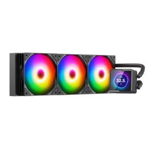 Enfriador de CPU líquido AIO 360mm, radiador de aluminio de 360mm, tres ventiladores PWM de 120mm, LGA1700 AM5, Compatible con 3 pines para uso en caja de ordenador - Product Image 3