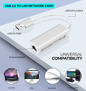 Adattatore di rete Ethernet LAN USB per tutti i computer portatili compatibili 2.0 USB computer Windows da 7 a 11 Vista tutti Mac OS X e macOS