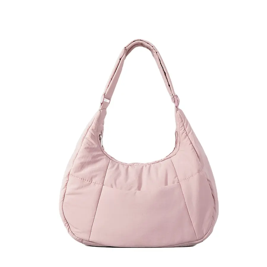 女性用ナイロン生地脇の下トートバッグシンプルハンドバッグレディース財布バッグカスタムロゴ軽量ショルダーバッグ