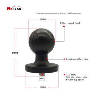 Git Pro kamera taban adaptörü için 1 inç top taban 1/4 inç vida motoru navigasyon Gps gopro için motosiklet Tripod bağlama aparatı - Product Image 2