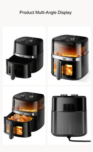 Nuevo diseño personalizado 110V 220V Control de temperatura 8 funciones 6L Calefacción eléctrica Freidoras de aire para alimentos
