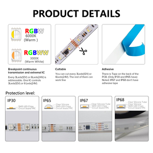 DMX indirizzabile DMX512 LED Pixel Light Strip RGBW RGBWW 4 in 1 SMD 5050 IC esterno TM512AC DC 12V 24V 60leds/M 5M IP20 65 67 68 - Product Image 3