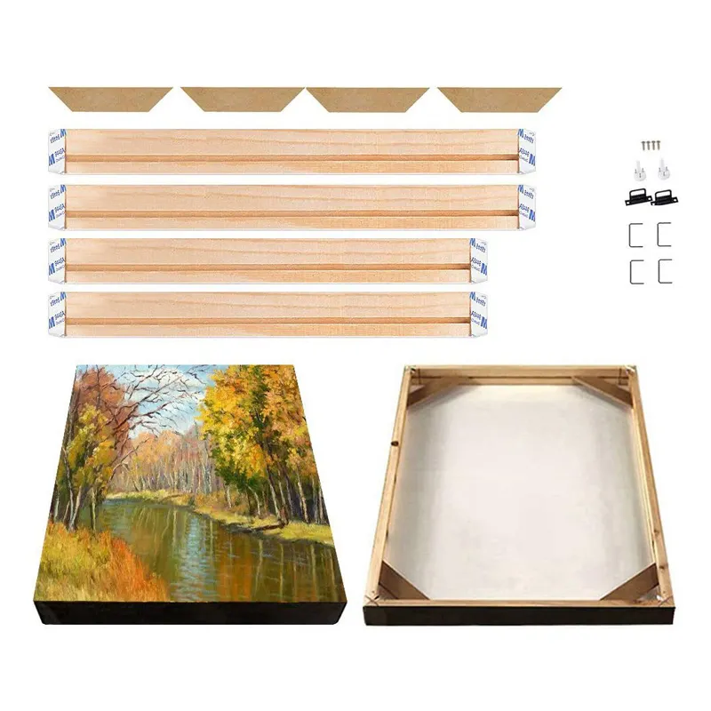 Kit de cadre de toile en bois massif 16x20 pouces pour peinture à l'huile et art mural Cadres d'art en bois personnalisés pour peintures et toiles