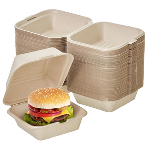 Cao Cấp Lớn Dùng Một Lần Takeaway Vỏ Sò Burger Hộp Mía Khoai Tây Chiên Bagasse Bánh Hamburger Vỏ Sò Hộp Cho Thực Phẩm - Product Image 1