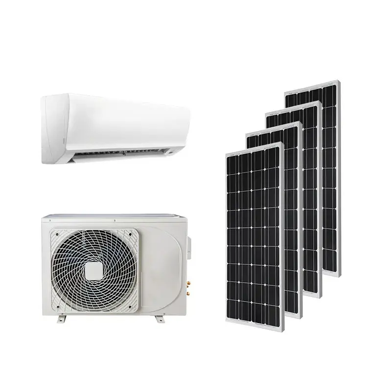 Haute qualité 24000 36000 BTU 380V solaire DC 48V alimenté par batterie solaire climatisation sur réseau hybride AC Dc climatiseur solaire