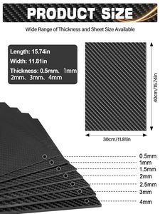 Sợi Carbon tấm 100% 3K sợi carbon Laminate tấm Twill dệt Matt bề mặt bảng điều khiển tấm 0.5-80mm Độ dày - Product Image 2