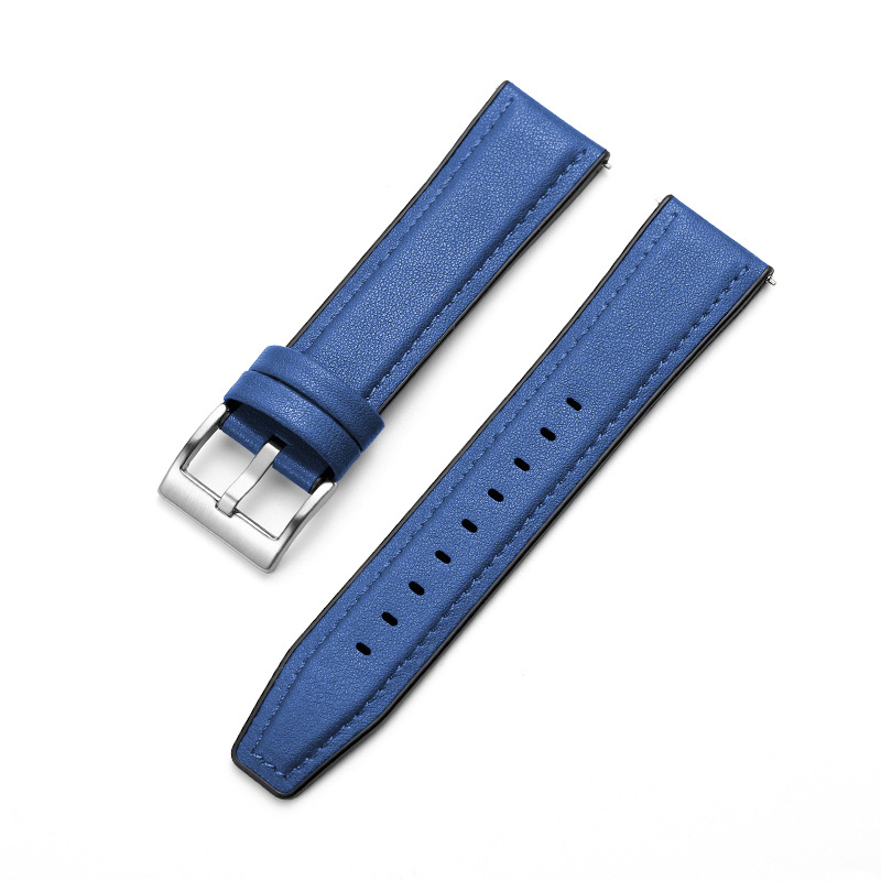 Bleu avec boucle argentée