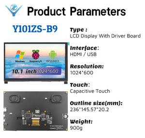 YZY 10,1-Zoll-TFT-LCD-Display mit HMI-Karte 1024*600 Touchscreen-LCD-Monitor modul für Raspberry Pi 3/4B - Product Image 3
