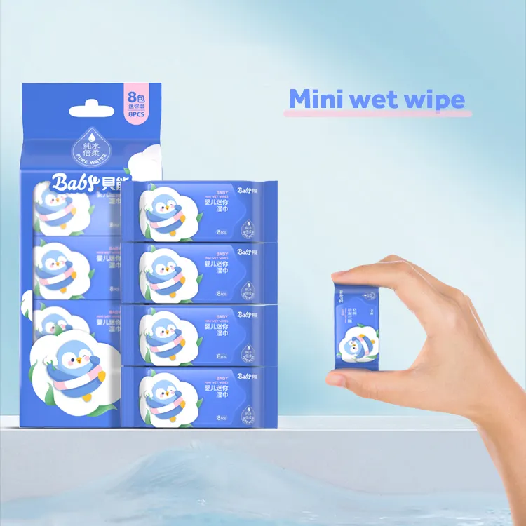 Whosale Fabriek Baby 'S Natte Doekjes Hygiëneproducten Mini Doekjes