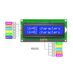 STN 602 Blaue Zeichen LCD UART-Schnitts telle 5V 16x2 LCD Serial Display-Modul für Arduino