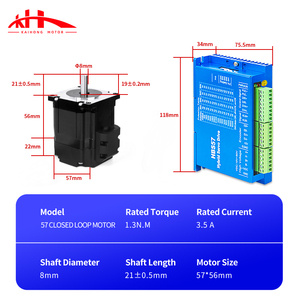 Kaihong Hybrid 3/<strong>4</strong> Axis <strong>1</strong>.3nm Nema 23 Servo 57*57*56mm Closed Loop Stepper Motor with 1000 PPR <strong>Encoder</strong> Hbs57 Driver 57*57*56mm - Product Image 2