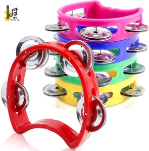 Montessori <strong>Mini</strong> Half Moon Drum Tambourine <strong>with</strong> Double Row Plastic Handle Educational Percussion Musical Instrument Accessory - Product Image 1