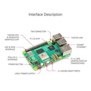 Raspberry Pi 5 modello 4GB 8GB 16GB RAM BCM2712 Linux Computer Raspberry Pi 5 scheda sviluppo AI Kit Raspberry Pi 5 di 8gb