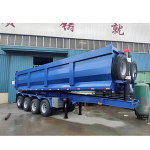 40 CBM 60T 70T 3 4 fuwa bpw车轴前桥提升T700 jost Hyva末端后倾翻自卸拖车非洲