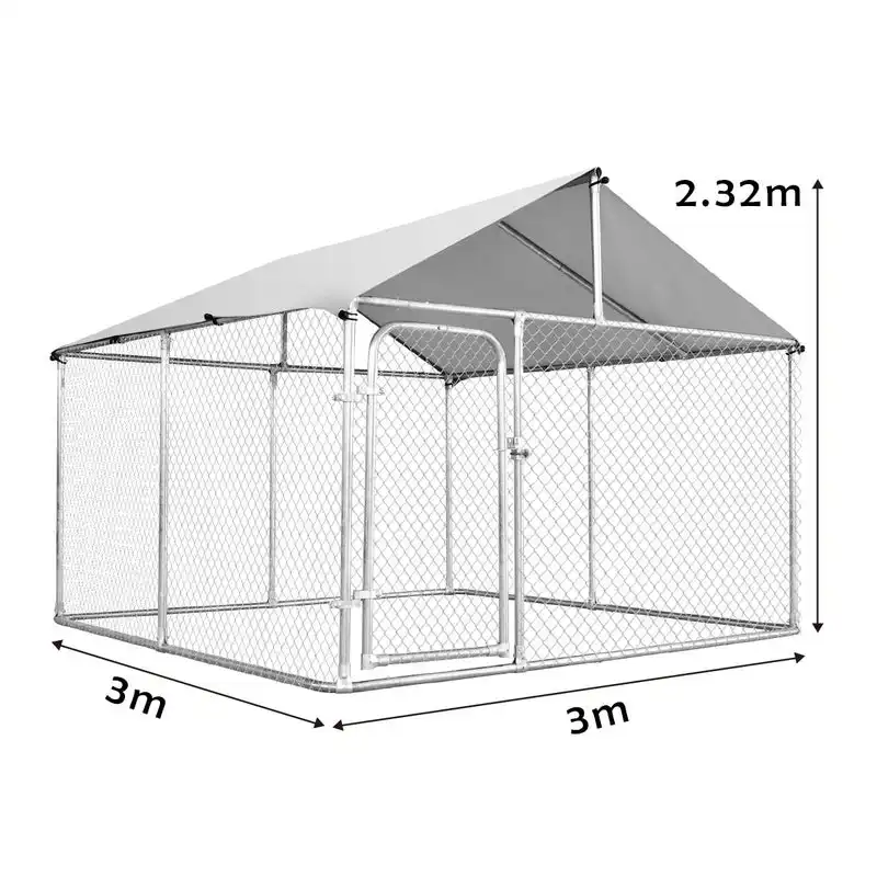 卸売大型屋外溶接チェーンリンクフェンス犬ケージ犬小屋/大型屋外犬フェンス