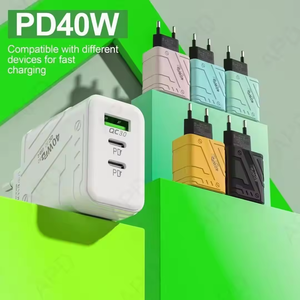 Mecha tarzı 40W PD 3.0 USB-C cep telefonu şarj cihazı Apple Android telefonlar için uygun QC3.0 5V3A çok portlu şarj kafası - Product Image 5