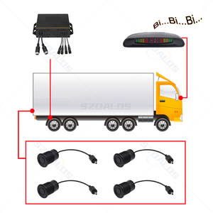 Sistema de sensor de aparcamiento de 24V, sistema de marcha atrás de vehículos pesados de 4 sensores con pantalla LED - Product Image 5