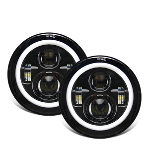 Yüksek kaliteli RGB renk 7 inç araba LED ışıkları IP67 onaylı yuvarlak LED projektör far DRL ve dönüş sinyal ışığı ampul - Product Image 1