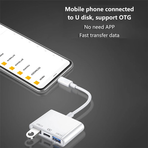 3 in 1 USB C USB OTG kart okuyucu Flash sürücü ile tip C şarj portu tip C telefon adaptörü için U Disk/fare/klavye bağlayın - Product Image 6