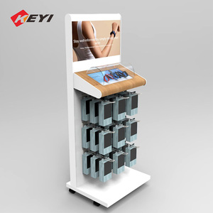Özelleştirilmiş siyah dairesel 4 katmanlı aperatif ekran rafları süpermarket alışveriş emtia metal sergileme standı - Product Image 3