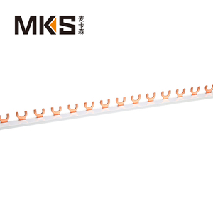 Earth/ground 40A 63A 80A 100A Distribution Fork Furcate <strong>U</strong> <strong>Type</strong> Copper <strong>Busbar</strong> Terminal Block for C45 Circuit Breaker - Product Image 3
