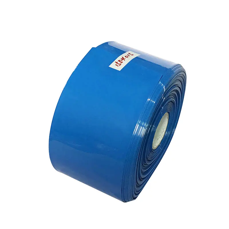 Battery Shrink Wrap Blue Pvc Heat Shrinkable Film Pvc Heat Shrink Tube untuk 18650 21700 32700 Paket Baterai