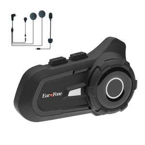 6 Riders Casco Motocicleta Sistema de comunicación de intercomunicación, Auriculares de casco Bluetooth para motocicletas con música compartida - Product Image 1