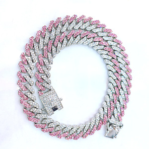 12mm pembe küba link zinciri erkek moda <span class=keywords><strong>miami</strong></span> rapçi erkek gerdanlık takı El yaka del rapero
