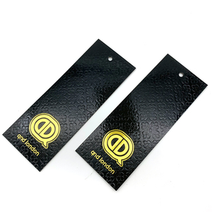 ハングハングタグ厚いプレスパターン印刷工場供給ユニークなデザインカスタム衣服文字列付き - Product Image 1